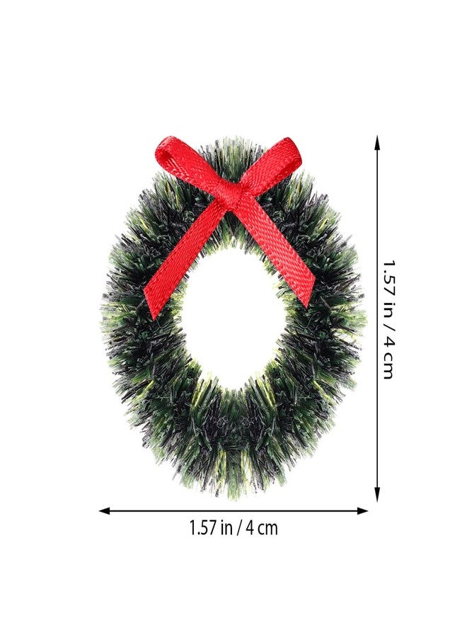 ORFOFE 20pcs Christmas Miniature Wreath Hanging Decorations Artificial Xmas Mini Wreath Farmhouse for Christmas Tree Dollhouse Windows 1.57Inch - Image 4